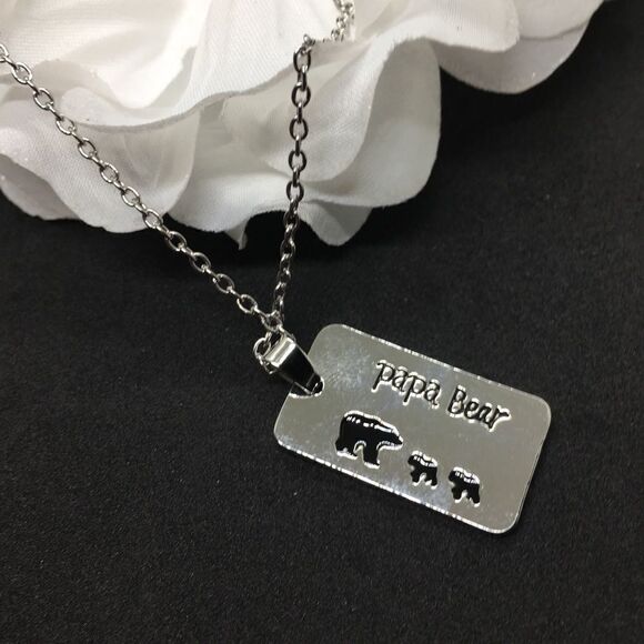 Papa Bear 2 cubs necklace - Picture 1 of 1